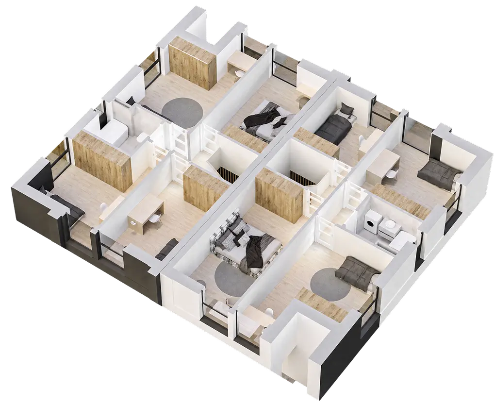 Model 3D wnętrza domu